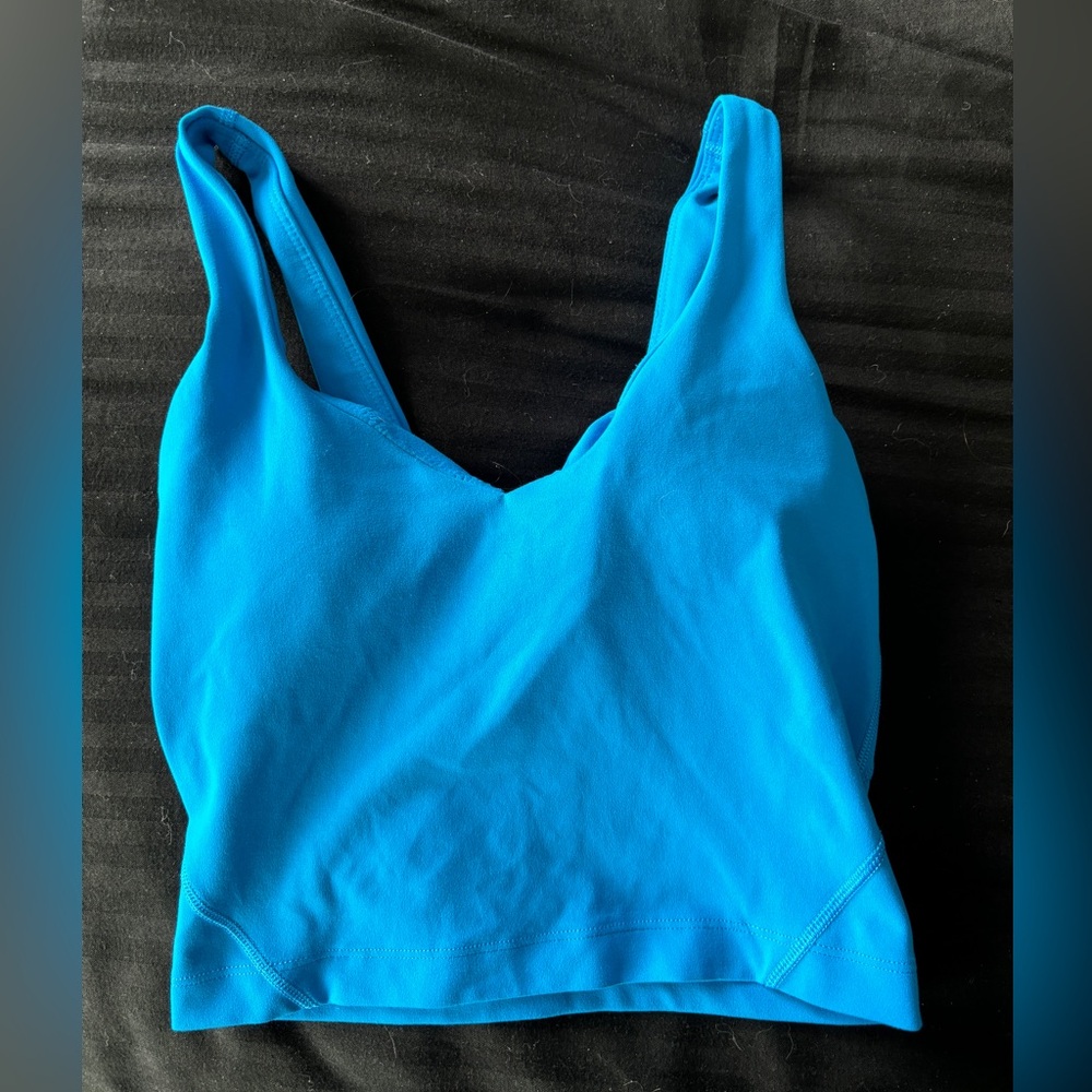 Lululemon align tank top with bra shelf size zero in blue